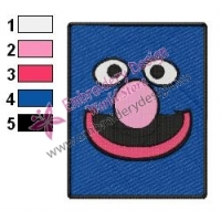 Grover Face Embroidery Design 03